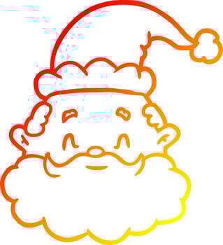 warm gradient line drawing santa claus face vector