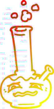 warm gradient line drawing cartoon bong vector
