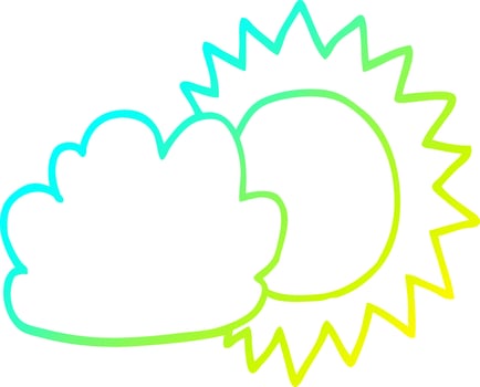 cold gradient line drawing cartoon weather vector