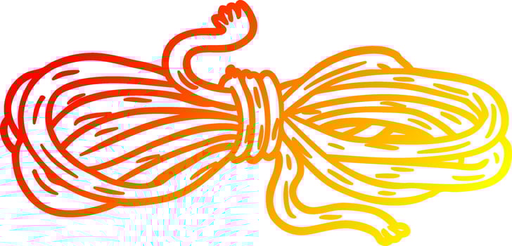 warm gradient line drawing Cartoon rope vector