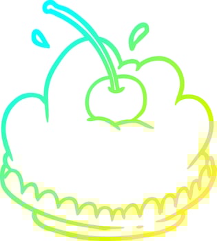 cold gradient line drawing tasty dessert vector