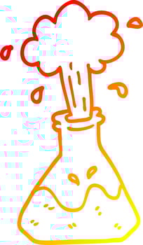 warm gradient line drawing cartoon exploding chemical set vector