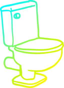 cold gradient line drawing cartoon closed toilet vector