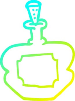 cold gradient line drawing cartoon perfume bottle vector