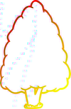 warm gradient line drawing tall tree vector