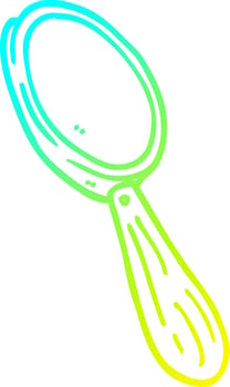 cold gradient line drawing cartoon magnifying glass vector