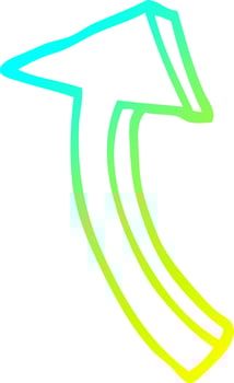 cold gradient line drawing cartoon pointing arrow vector