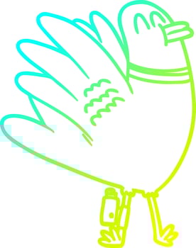 cold gradient line drawing cartoon pigeon vector