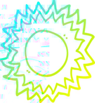 cold gradient line drawing cartoon sun vector