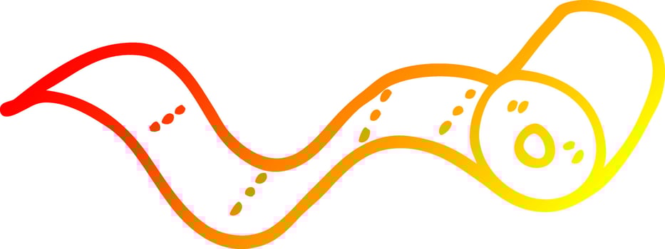 warm gradient line drawing cartoon toilet roll vector