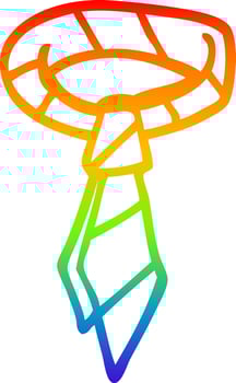 rainbow gradient line drawing cartoon office tie vector