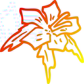 warm gradient line drawing cartoon lilly vector