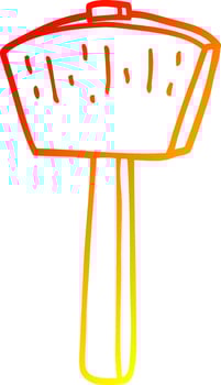 warm gradient line drawing cartoon mallet vector