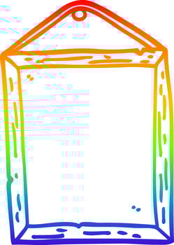 rainbow gradient line drawing cartoon picture frame vector