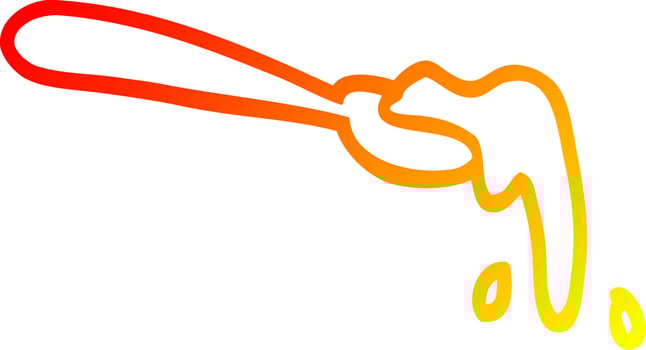 warm gradient line drawing cartoon ladle of food vector