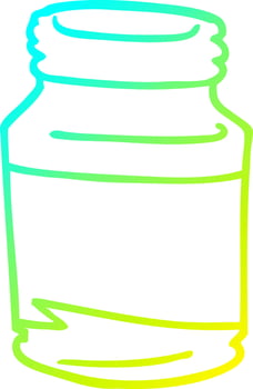 cold gradient line drawing cartoon glass jar vector