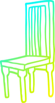 cold gradient line drawing cartoon wooden chair vector