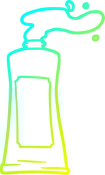 cold gradient line drawing cartoon cream in tube vector
