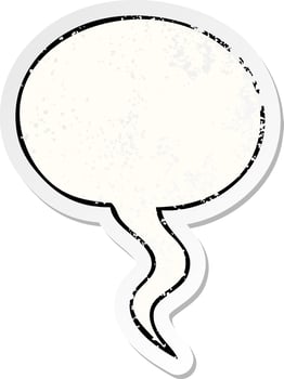 cartoon speech bubble distressed sticker and speech bubble distressed sticker vector