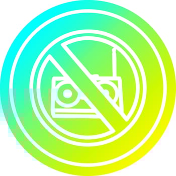 no music circular in cold gradient spectrum vector
