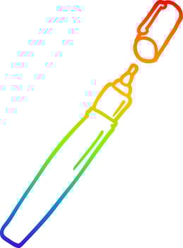 rainbow gradient line drawing cartoon pen vector