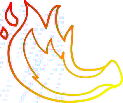warm gradient line drawing cartoon gas flame vector