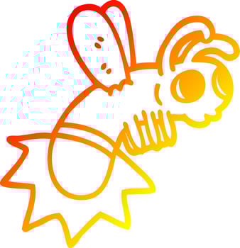 warm gradient line drawing cartoon glow bug vector