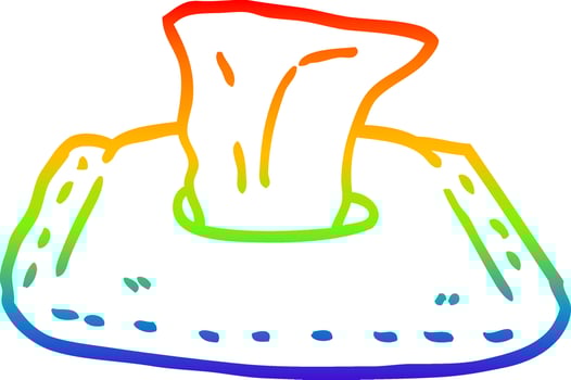 rainbow gradient line drawing cartoon toilet wipes vector
