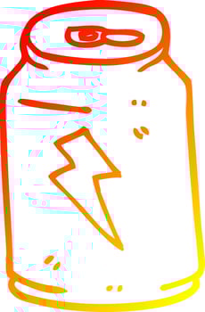 warm gradient line drawing cartoon energy drink vector
