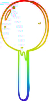 rainbow gradient line drawing cartoon lollipop vector