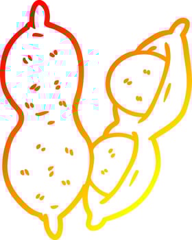 warm gradient line drawing cartoon peanuts vector