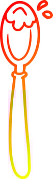 warm gradient line drawing cartoon spoon vector
