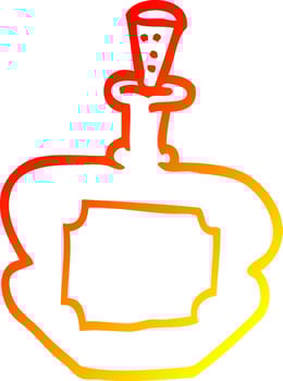 warm gradient line drawing cartoon perfume bottle vector