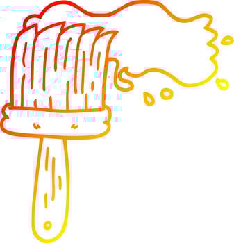 warm gradient line drawing cartoon paint brush vector