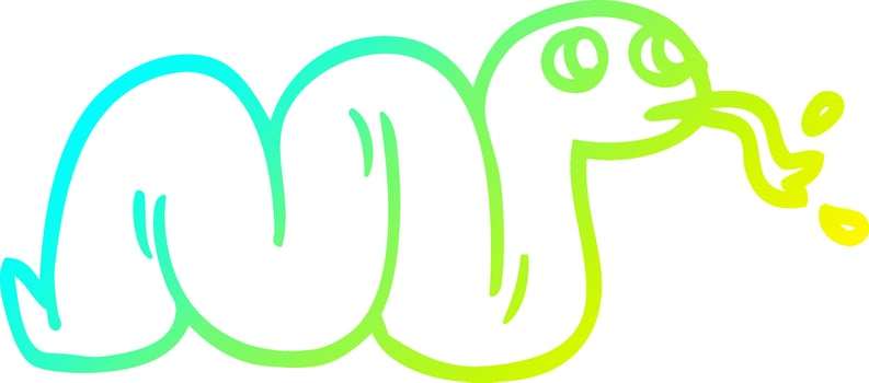 cold gradient line drawing cartoon snake vector