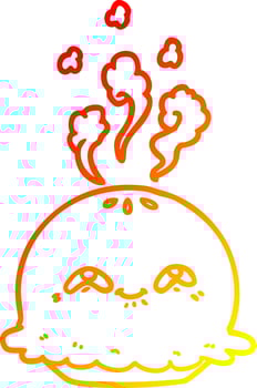 warm gradient line drawing cartoon pie vector
