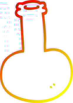 warm gradient line drawing cartoon glass bottle vector