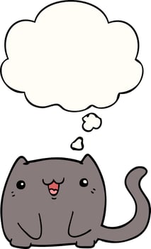 cartoon cat and thought bubble vector