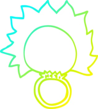 cold gradient line drawing cartoon fire ball ring vector