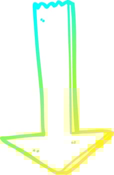 cold gradient line drawing cartoon pointing arrow vector