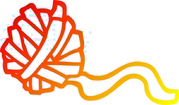 warm gradient line drawing cartoon ball of string vector