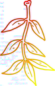 warm gradient line drawing cartoon leaves vector