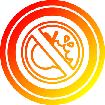 no healthy food circular in hot gradient spectrum vector