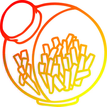 warm gradient line drawing candy in a sweet jar vector