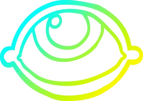 cold gradient line drawing cartoon all seeing eye vector