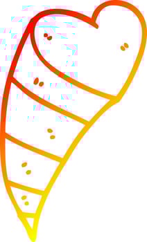 warm gradient line drawing cartoon shooting heart decorative element vector