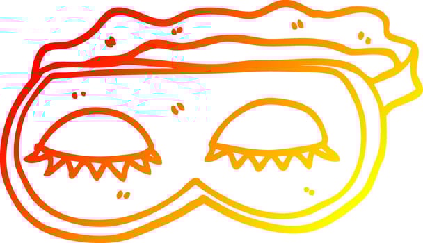 warm gradient line drawing cartoon sleeping mask vector