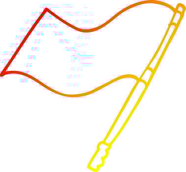 warm gradient line drawing cartoon flag vector