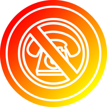 no hot calling circular in hot gradient spectrum vector