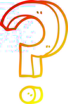 warm gradient line drawing cartoon question mark vector